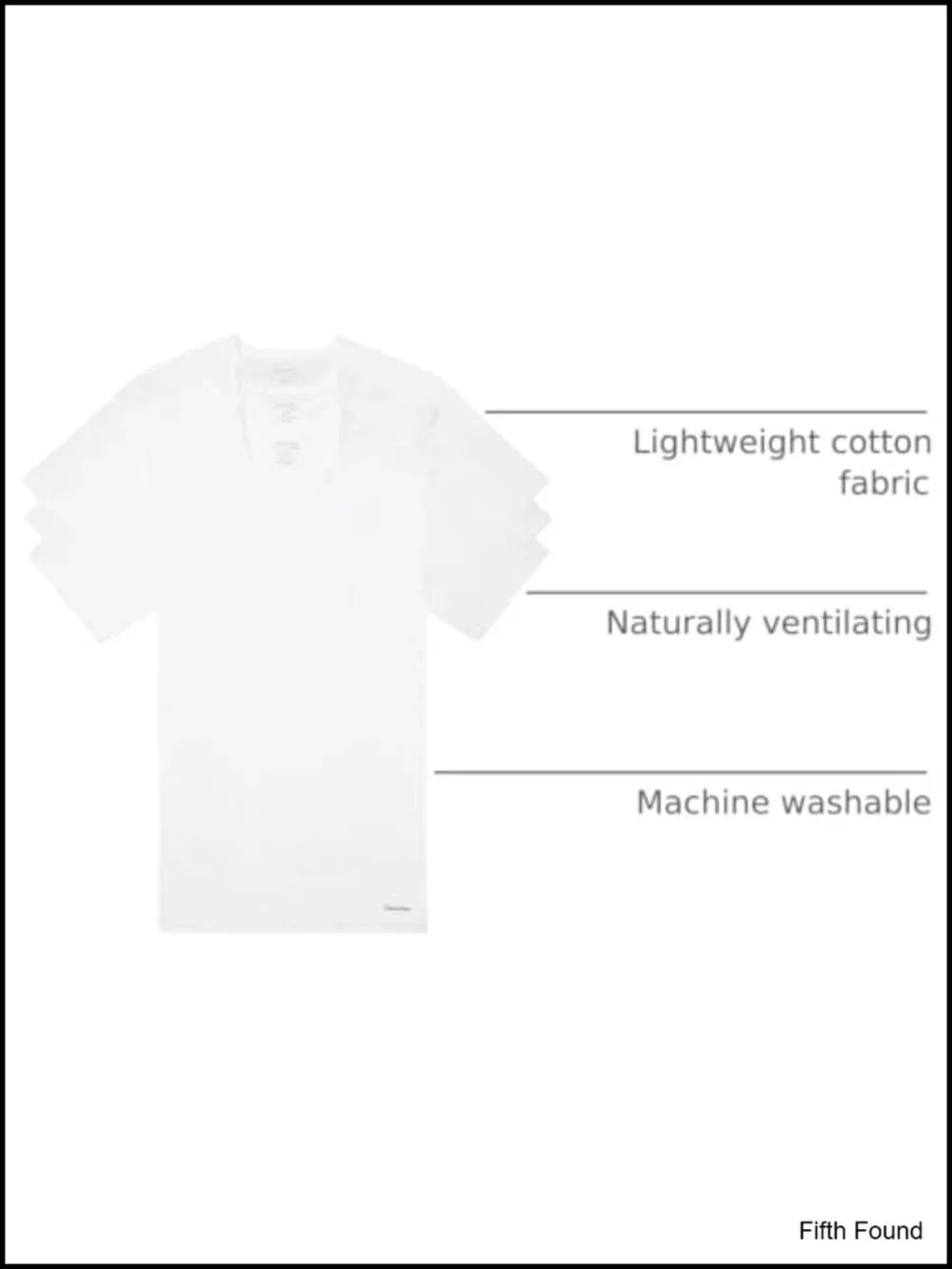 3 Pack Cotton Slim Fit Crew Neck Undershirts for Men